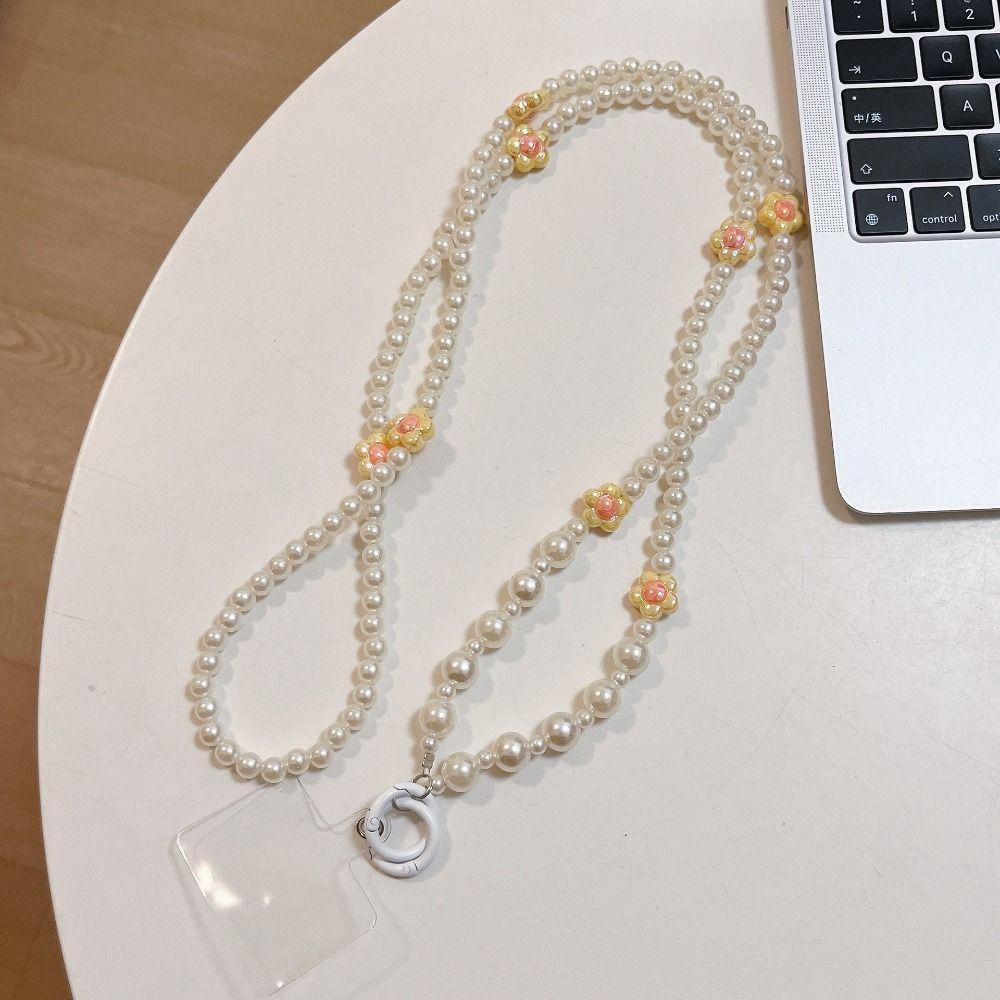 Hanging Rope Crossbody Phone Strap Flower Beads Phone Neck Straps  Hanging Ornaments