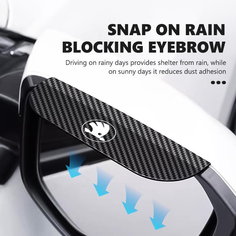 Detachable Car Rearview Mirror Rain Eyebrow Carbon Fiber Sun Visor For Skoda Fabia 1 2 Octavia a7 RS Superb Rapid Yeti Karoq VE6