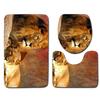 3D Lion Bathroom Toilet Three-Piece Floor Mat Door Mat Bathroom Carpet
