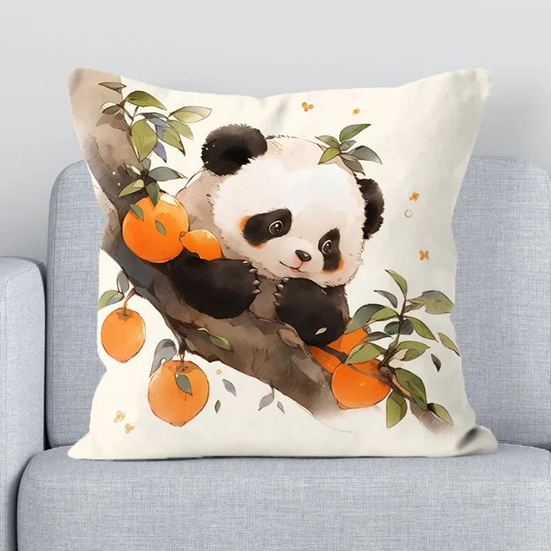 Cute Panda Pillowcase 40*40 Decorative Pillowcases Pillows for Bedroom Bed Cushion Cover 45x45cm Car Sofa Cushions Covers Pillow