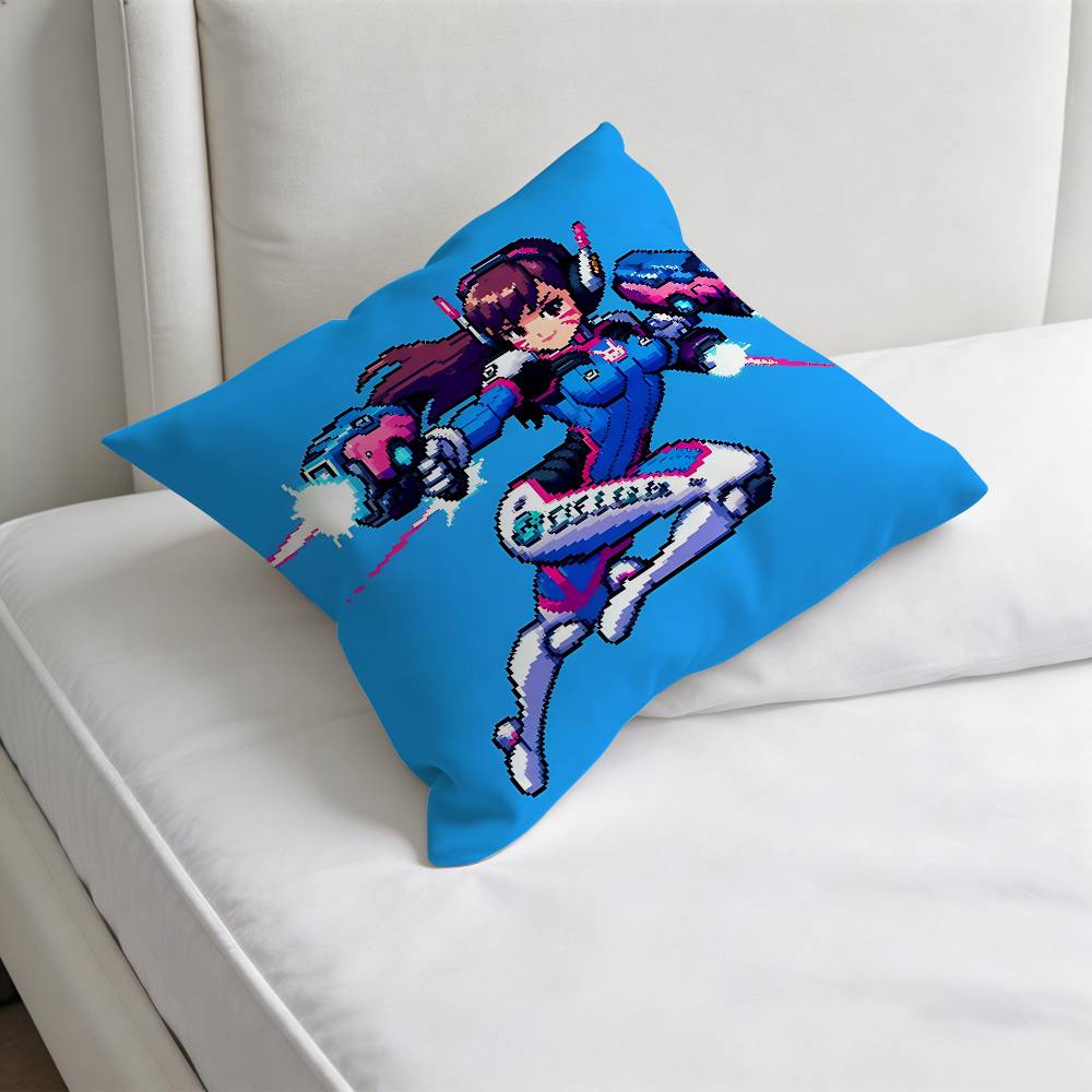 Cute DDVA OOverwatch Square Pillow Cover Decorative Throw Pillow Case for Sofa Couch Bed Home Car Living Room Decoration