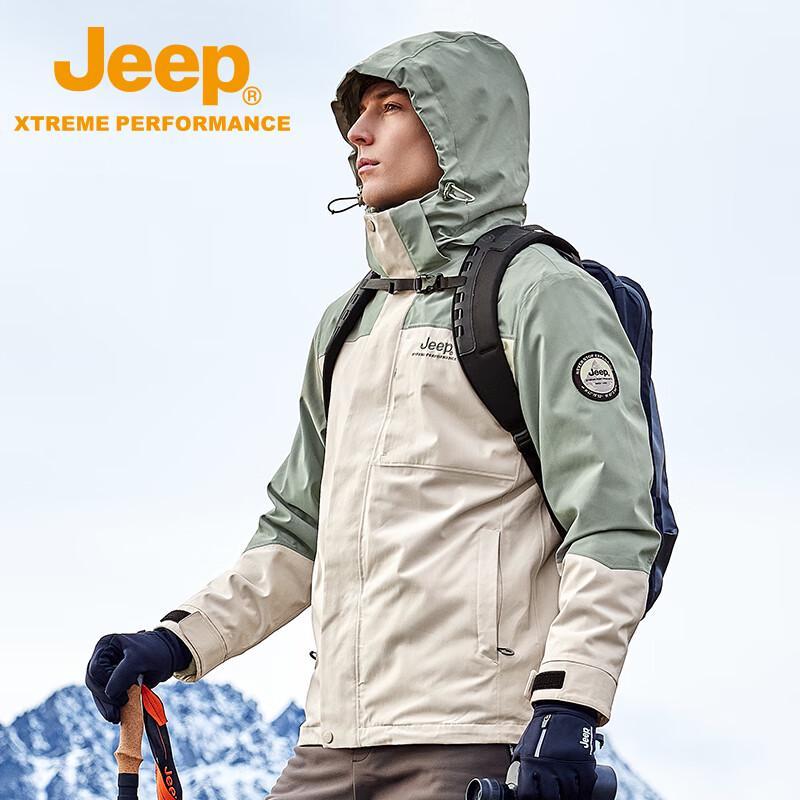 Jeep Мужская водонепроницаемая ветрозащитная куртка 3-в-1 с флисовой подкладкой