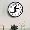Black And White Silly Walk Hold Briefcase Pattern Wall Clock For Modern Interior And Promotional Gifts