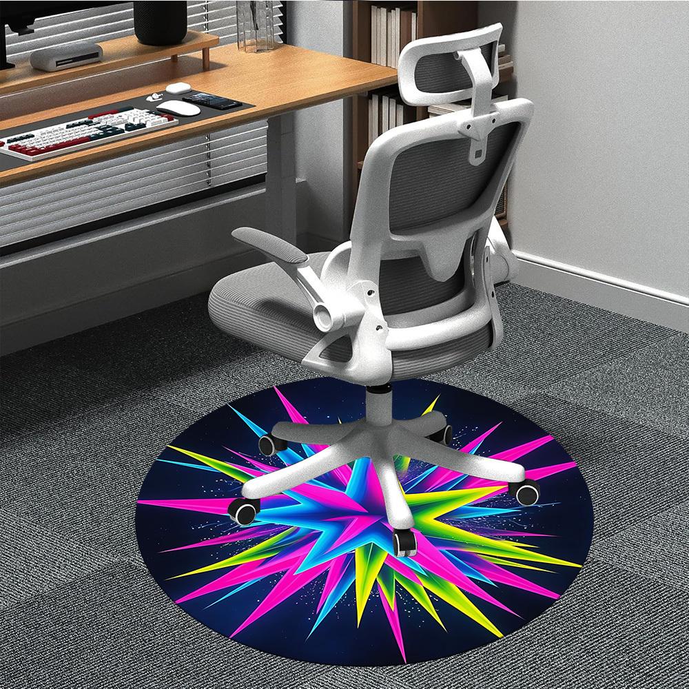 1pc Neon Starburst Chair Carpet for Office Machine Washable Rug for Office, Good Gift for Family or Friends yy251225248
