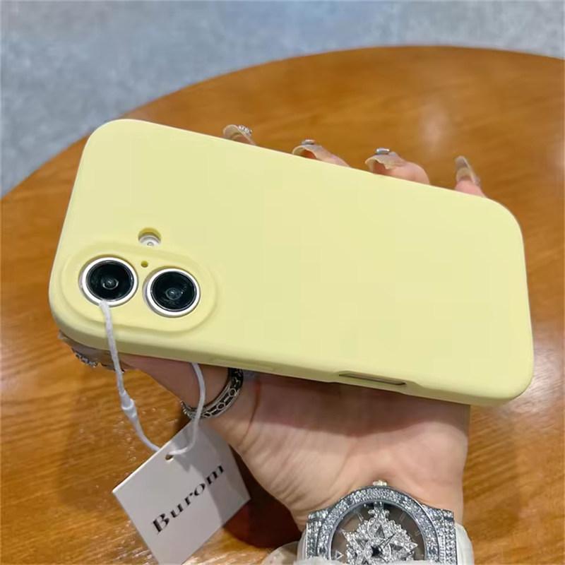 Высококачественный жидкий мягкий силиконовый чехол для телефона для iPhone 16 15 14 12 13 Pro Max Plus Защита камеры Ударопрочный бампер Задняя крышка