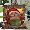1pc Christmas Dwarf Printing Lightweight Flannel Blanket, Comfortable and Warm Blanket, for Camping Sofa Bed and Couch Office, Gift