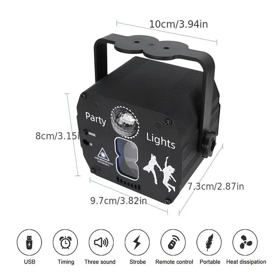 Звуковая активация DJ Disco Laser Party Lights Светодиодная стробоскопическая лампа для рождественской вечеринки в честь Хэллоуина
