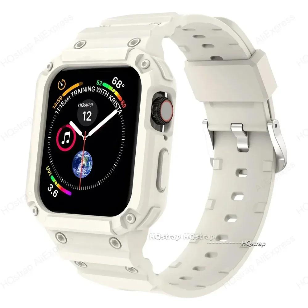 Чехол для ремешка Apple Watch 44 мм 45 мм 49 мм 42 мм 40/38 Ремешок для часов Iwatch 7 8 6 5 4 SE Защитная крышка из ТПУ Силиконовый браслет