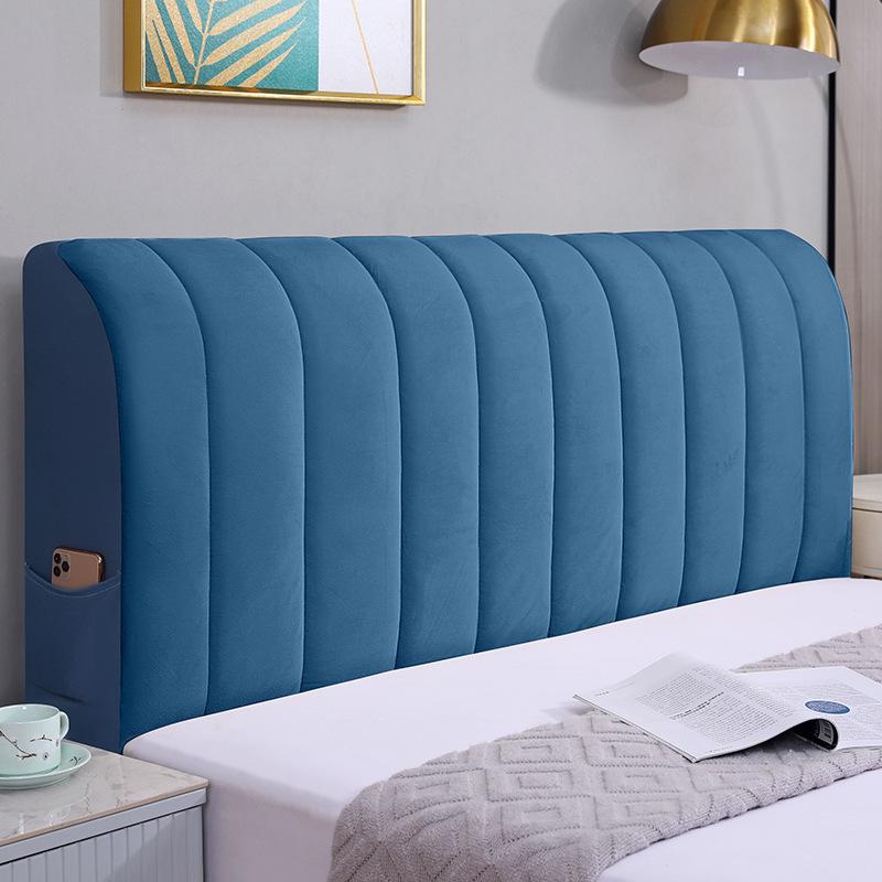 Универсальный эластичный чехол для изголовья кровати из утолщенного хлопка - мягкий, универсальный пылезащитный чехол