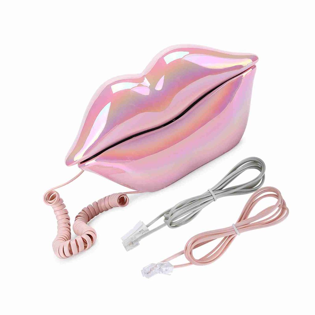 Гальванизированный розовый телефон с забавными губами WX‑3016 с функцией хранения модных номеров