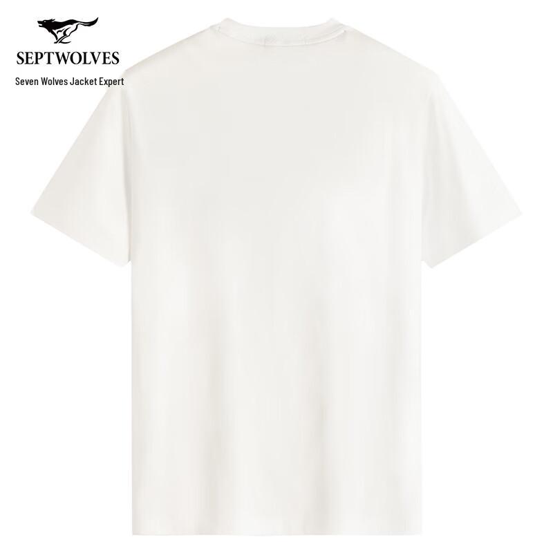 Septwolves Men's Pure Cotton Wrinkle-Resistant Short-Sleeve T-shirt