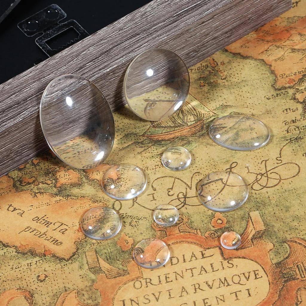 Прозрачный стеклянный кабошон с плоской задней стороной для украшения ювелирных изделий и колец DIY