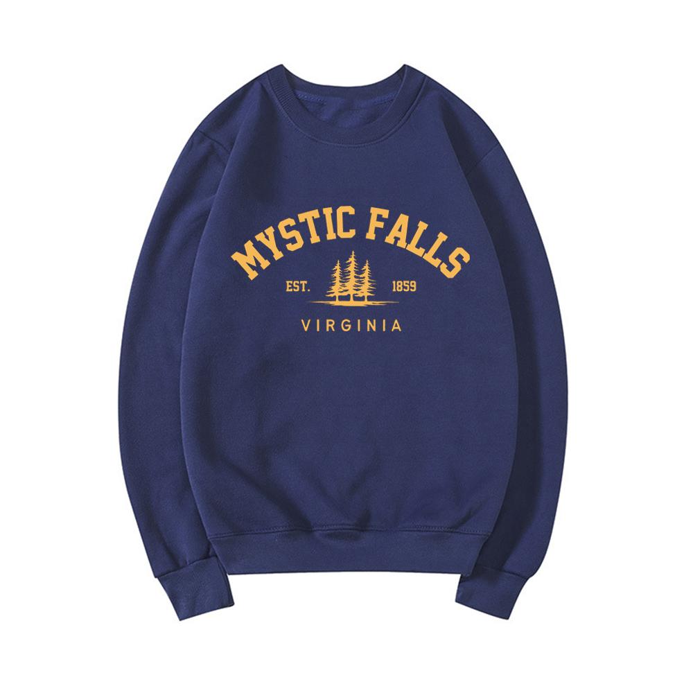Толстовка Mystic Falls Virginia Salvatores, толстовка унисекс, пуловеры с круглым вырезом и длинными рукавами, толстовки, повседневный свитер для фанатов вампиров