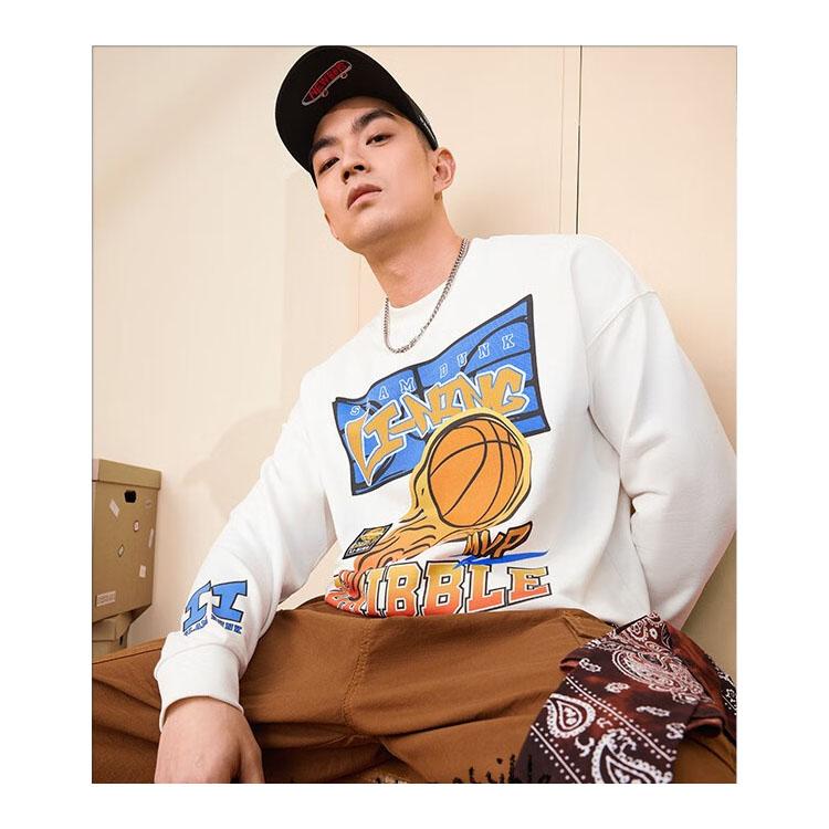 Толстовка с круглым вырезом и принтом в виде буквы Li Ning Sports Lifestyle Series, унисекс, цвет белый AWDT553-1