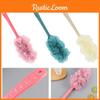 Ergonomic Long Handle Back Shower Brush With Mesh Loofah For Deep Cleansing And Skin Care