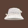 Retro removable bow polka dot bucket hat female summer thin pleated sweet basin hat show face little loli
