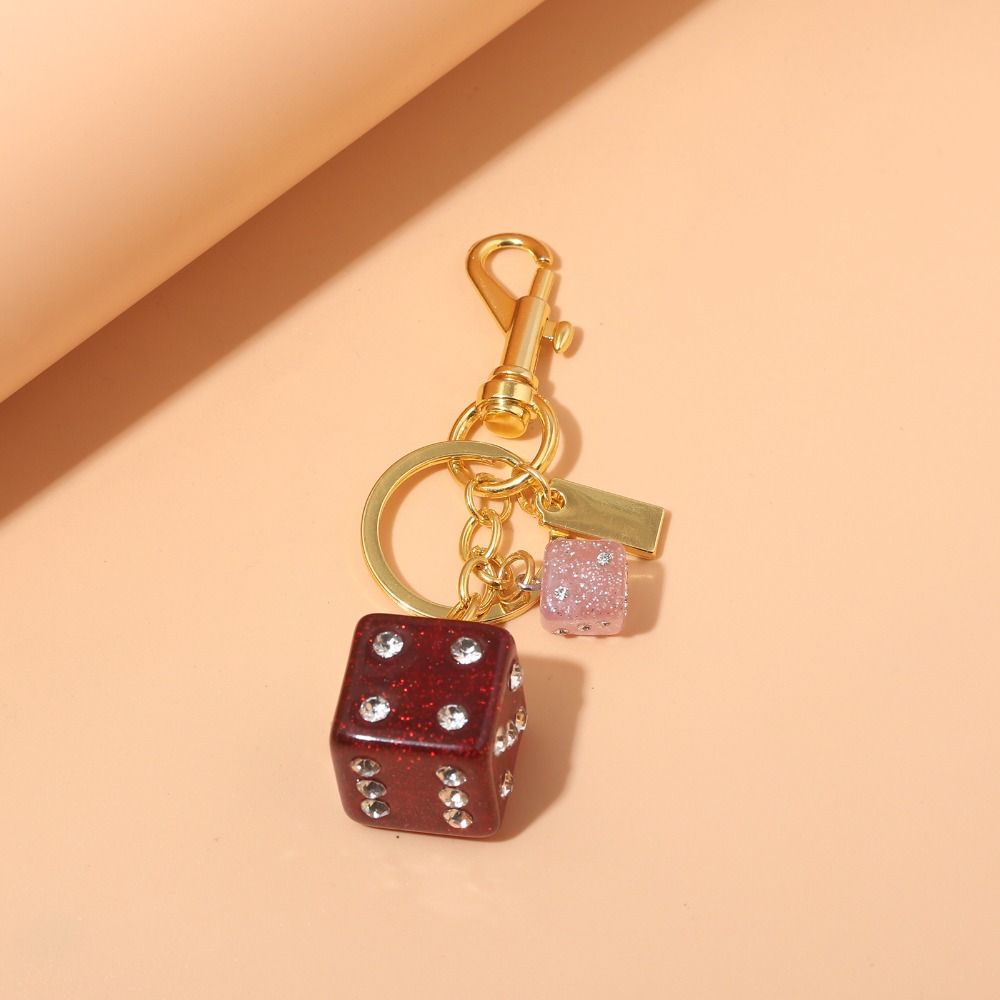 Backpack Hanging Good Luck Dice Keychain Resin Red Dice Pendant Birthday Kids Gift
