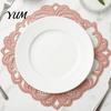 Washable Floral Table Linens Retro Oval Lace Doily, Embroidered Rose Placemat, Elegant Home Soft Furnishing Accessories Mat, Decorative Doilies
