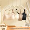 Seamless Cross Back Push-Up Bra for Small Chest - Breathable Ice Silk, Fixed Cup, Thin Summer Bandeau