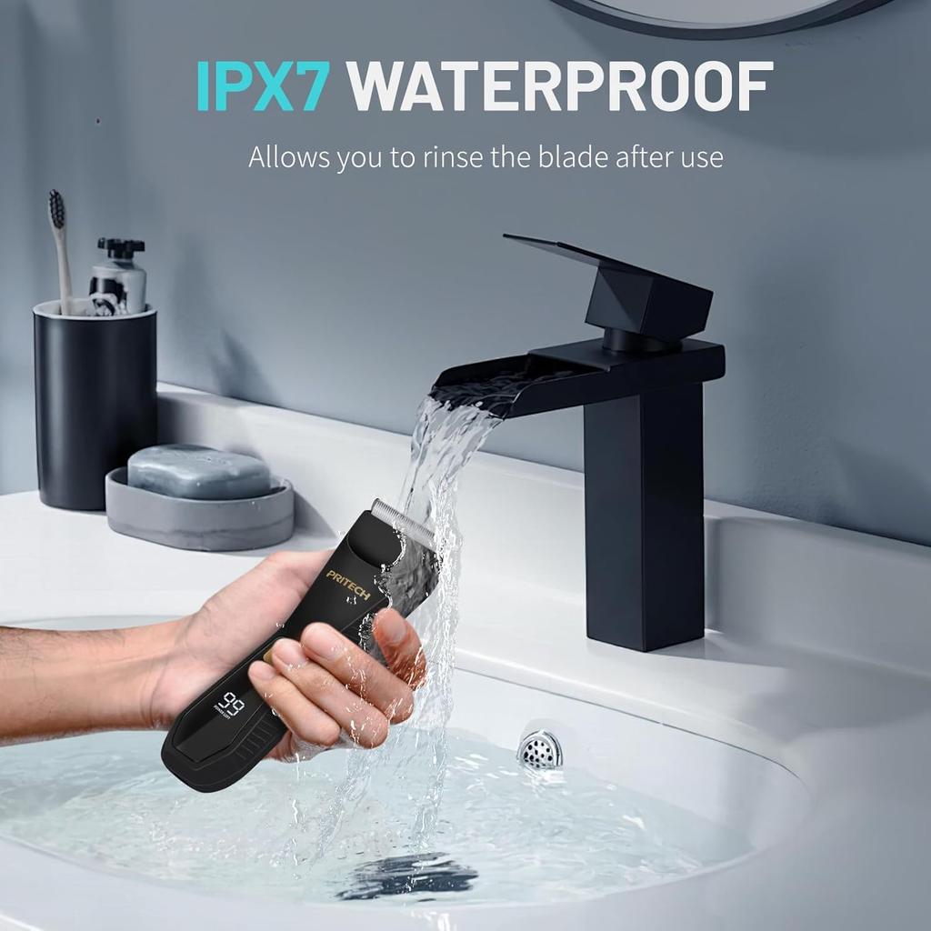 Body Hair Trimmer for Men - Waterproof Pubic Hair Ball Trimmer, Ceramic Blade Electric Razor Body Shavers