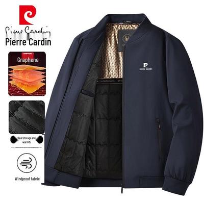 Мужская куртка Pierre Cardin в стиле бизнес-кэжуал с подкладкой, стойкой воротником и застежкой-молнией.