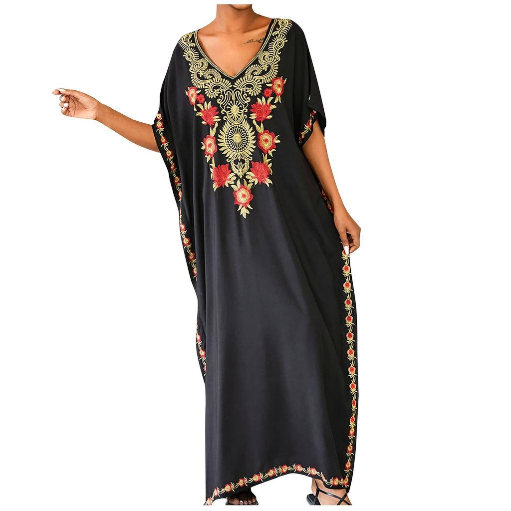 Embroidered Long Dress, Beach Blouse, Robe, Seaside Vacation Dress, Swimsuit And Sun  Clothing For Women