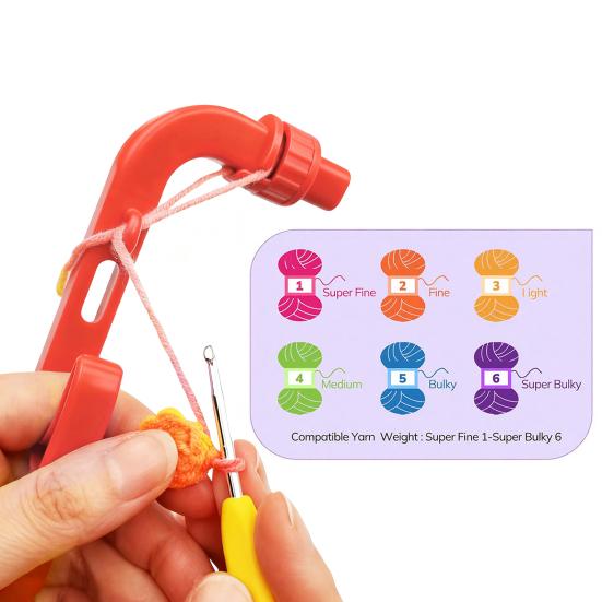 Помощник для вязания крючком Снятие боли в руках Эргономичная ручка Регулируемый Инструменты-направляющие для пряжи для начинающих с регулятором натяжения Подарок для любителей вязания крючком