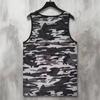 Мужские спортивные жилеты для фитнеса, модные мужские майки-борцовки с камуфляжным принтом