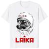 Laika USSR Funny Cartoon Dog T Shirt Hip Hop Harajuku Style Printed Men Clothing Tees Streetwear Hipster Loose Soft Tees Tshirt