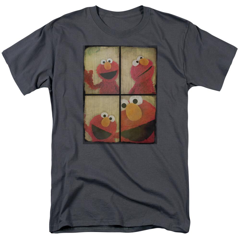 Sesame Street Photo Booth Elmo T Shirt Mens Licensed Classic TV Show Charcoal
