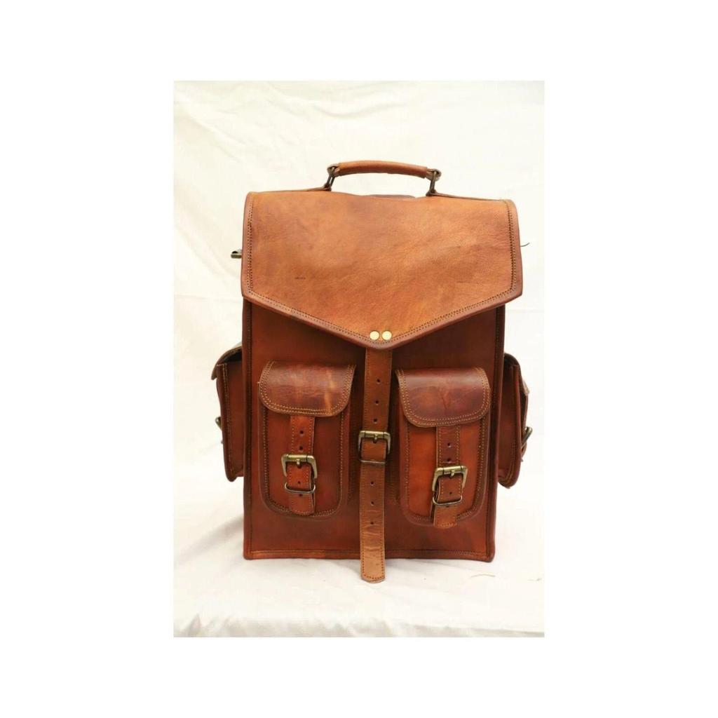 Кожаный рюкзак сумка для ноутбука винтажный натуральный ранец для путешествий мужской