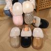 Новые хлопковые тапочки теплые, толстые и простые домашние туфли на полукаблуке для помещений