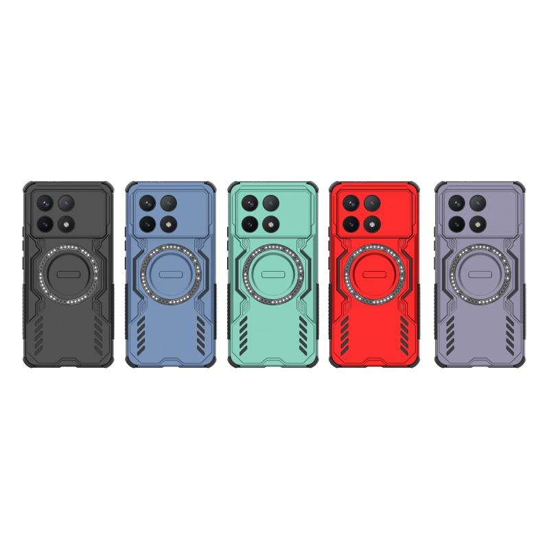 Для Poco X6 Pro Чехол Чехол Xiaomi Poco X6 Pro Capas Кольцевой Магнитный Жесткий Ударопрочный Magsafe Беспроводная Зарядка Fundas Poco X6 Pro