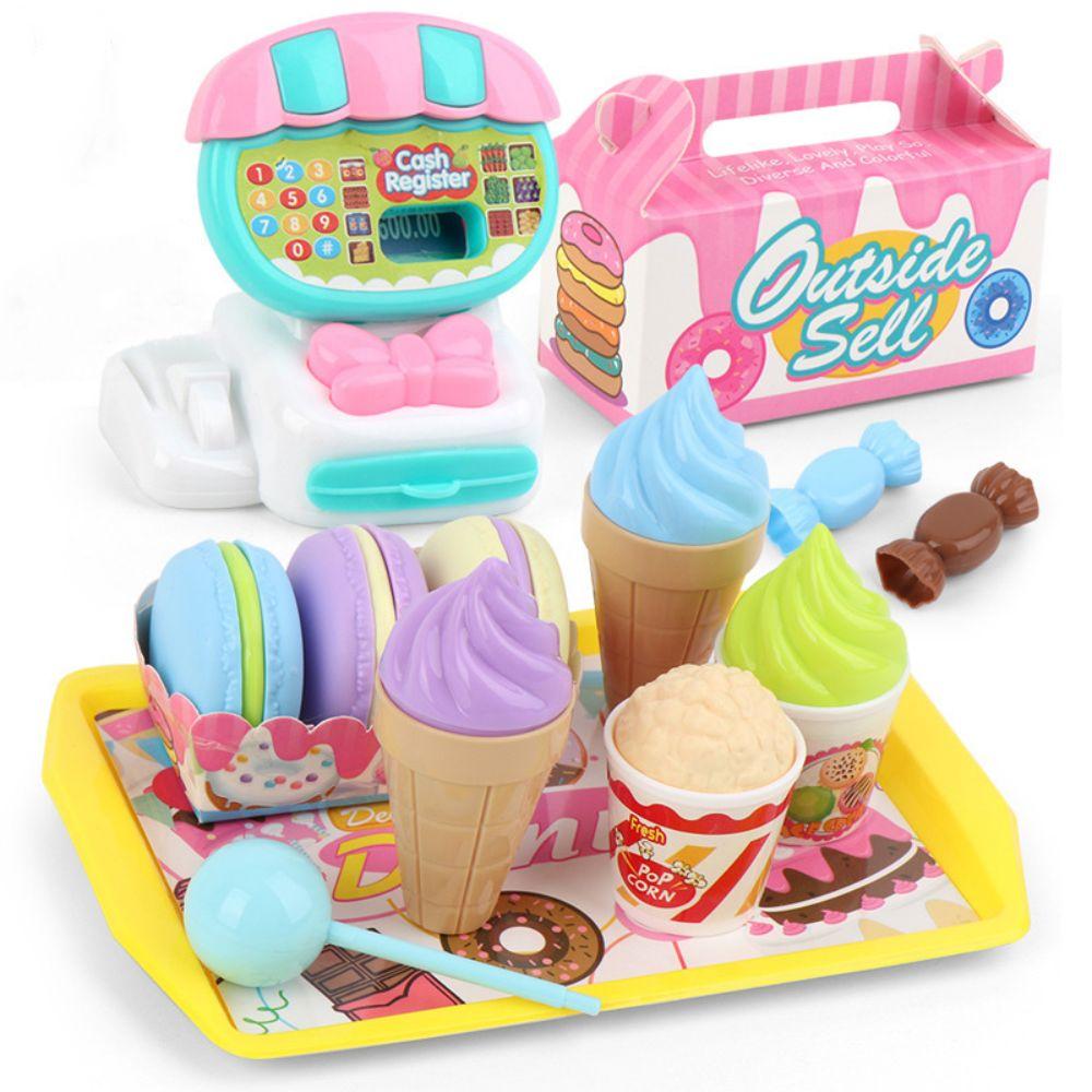 Play House Ice Cream Counter Playset Puzzle Dessert Checkout Counter Toy  Toddler Kids