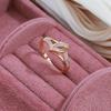 Kinel Rose Gold Color Ring For Women Cubic Zirconia Crystal Flower Bridal Wedding Rings