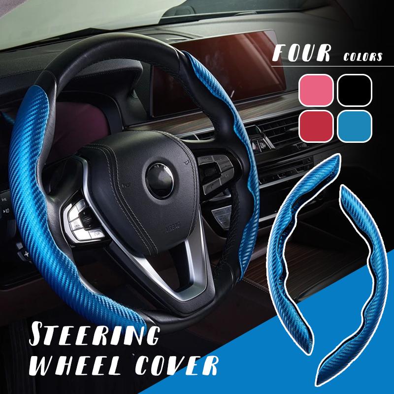 Автомобильные спортивные аксессуары, универсальный чехол на руль, 38 см, нескользящий модный усилитель рулевого колеса из углеродного волокна
