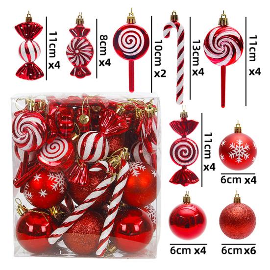 36/40/50 шт. набор рождественских шаров, красочные небьющиеся декоративные безделушки для рождественской елки, праздничные подвесные украшения со шнуром для домашнего магазина, витрины