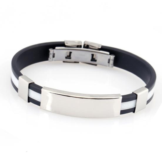 Силиконовый браслет, мужской регулируемый браслет, ювелирные изделия, подарок на день рождения