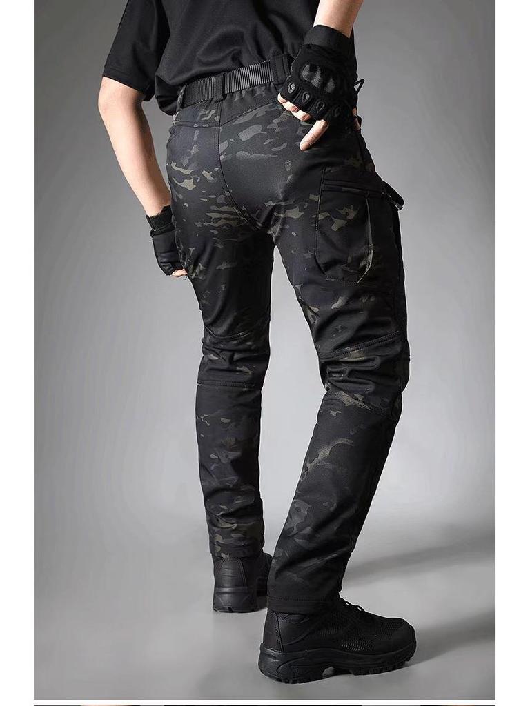 Мужские тактические ветрозащитные брюки IX7 Softshell для улицы - Зимние, с флисовой подкладкой, водонепроницаемые, теплые.