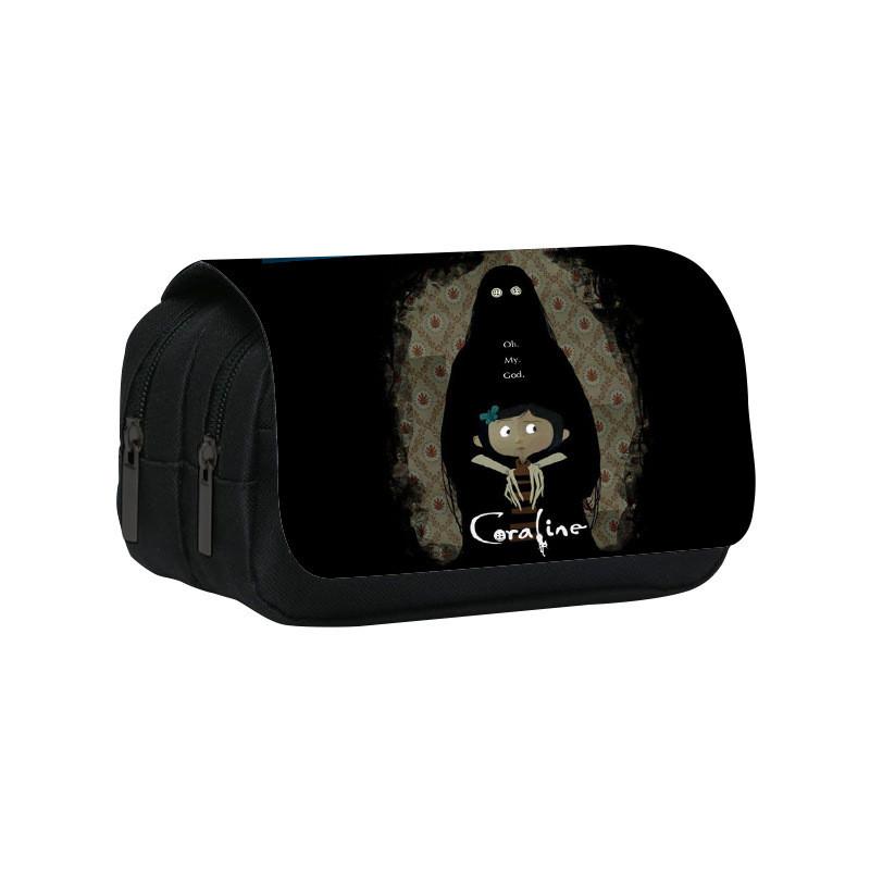 Coraline Twin Compartment Organizer Stationery Pen Pouch For School And Home