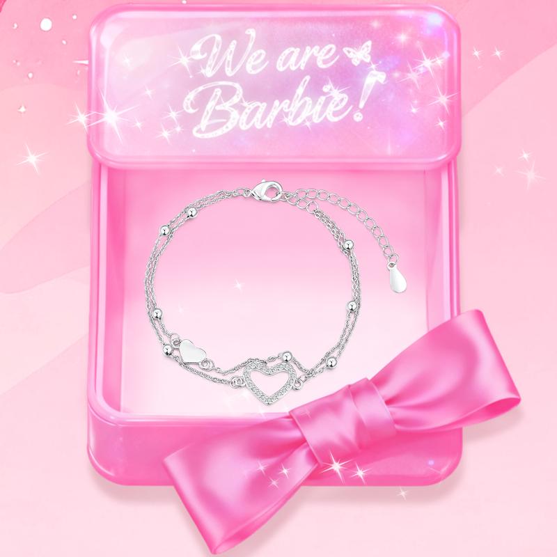 barbie Браслет Простой двухслойный умный браслет-цепочка 'любовь', нишевый высококлассный дизайнерский браслет, стиль Ins с фианитами, универсальный, на удачу TX2308103A