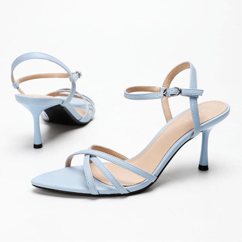 Fashion Fashion Square Toe Ankle Strap Buckle Slide Sandals Elegant Cross Tied Open Toe Women Sandals Simple Comfort Plus Size Sandals