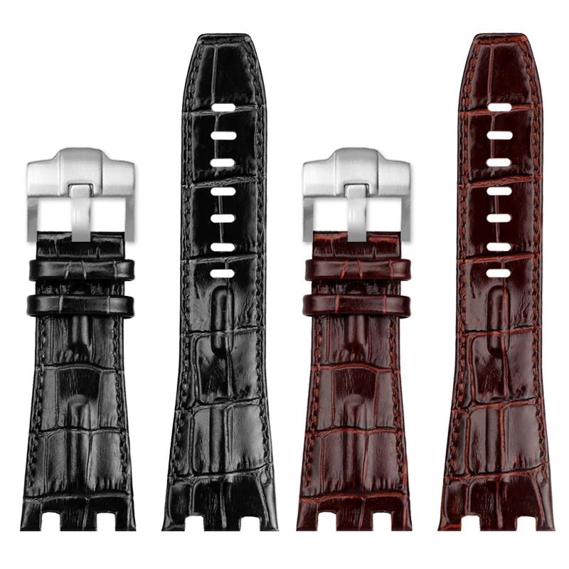 28mm Wristband For Audemars and Piguet Royal Oak Offshore Watch Strap AP 26470 26470 15703 15710 Men Cowhide Leather Watchband