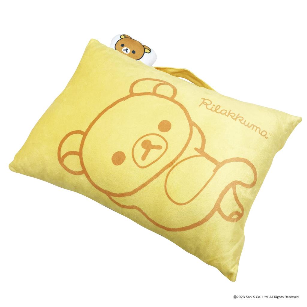 MORIPiLO Подушка для тела Morishita Rilakkuma 28x39 см с ручкой Мягкая игрушка Подушка с изображением персонажей Желтый 4621154 San-X