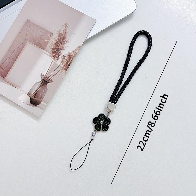 Wrist Anti-Lost Hanging Cord Pu Leather Rope Flower Mobile Phone Strap Cell Phone Lanyard Mobile Phone Lanyard Keychain