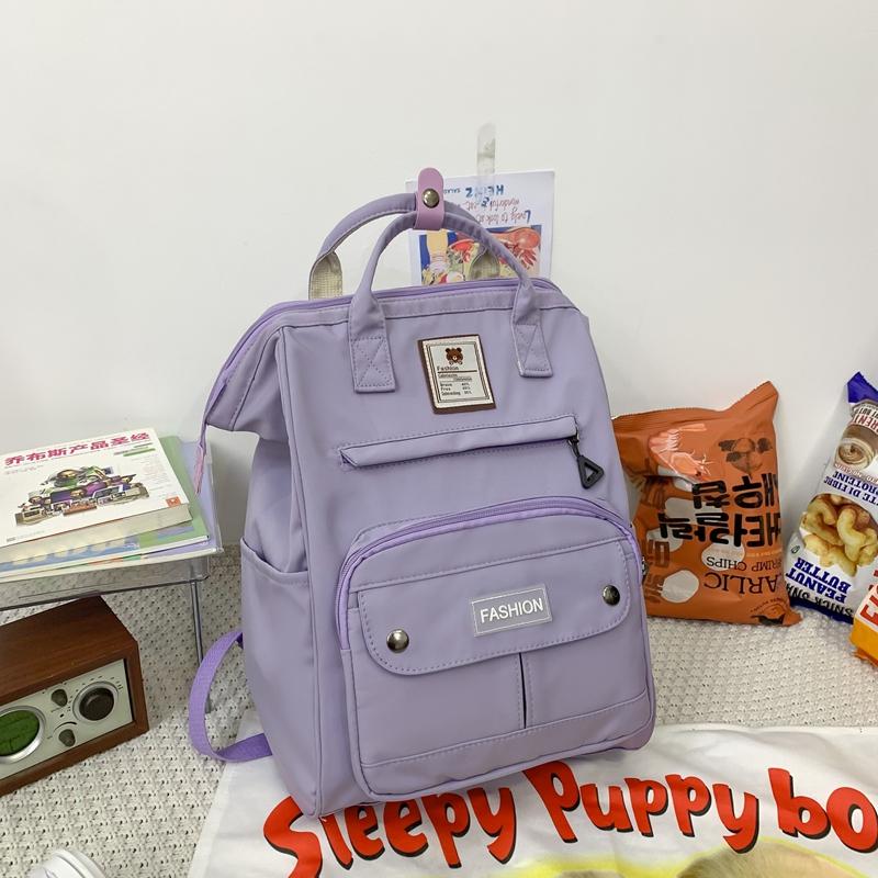 Студенческий школьный женский рюкзак большой емкости для девочек, однотонная дорожная сумка