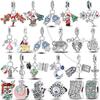 Ювелирные изделия Рождественские шармы Бусина Медь Цирконий Подвески Защитная цепочка Подходит для браслета Оригинальные браслеты Сделай сам Изготовление
