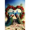 Beach 5d Painting Diamond Diy Wreath Rose Mosaic Full Diamond Embroidery Sale Red Peacock Lover Picture Of Rhinestone