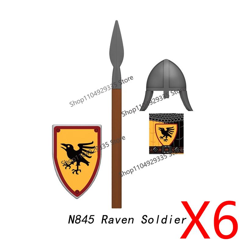 Medieval Castle Figure Building Blocks Crow Serpent Soldier Greek Roman Crusader Knights Templar Compatible Bricks Toys Gift Z03
