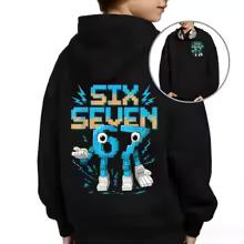 Любимая подростками толстовка SIX SEVEN с принтом, Евроамериканский студенческий стиль, Удобный топ, Универсальный топ для осени и зимы
